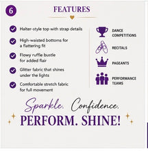 Load image into Gallery viewer, Custom Two-Piece Dance Costume – Sparkle Performance Set