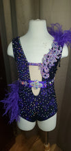 Load image into Gallery viewer, Deep Purple &amp; BLack Lace 1 piece YL
