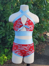 Load image into Gallery viewer, Adult Lace Cross Top Dance Set
